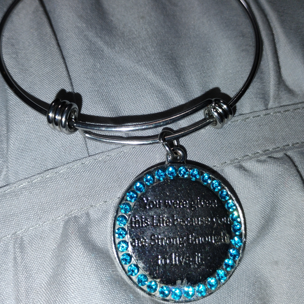 Inspirational Blue Crystal Bracelet - Picture 3 of 3